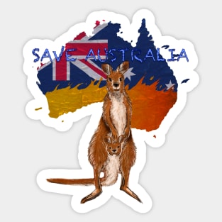 Save Australia Kangaroos Sticker